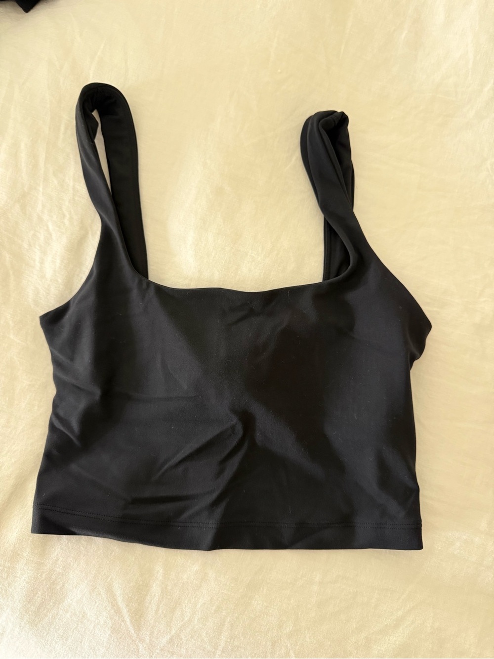 Athleta Black Transcend Square-Neck Crop Sports Bra